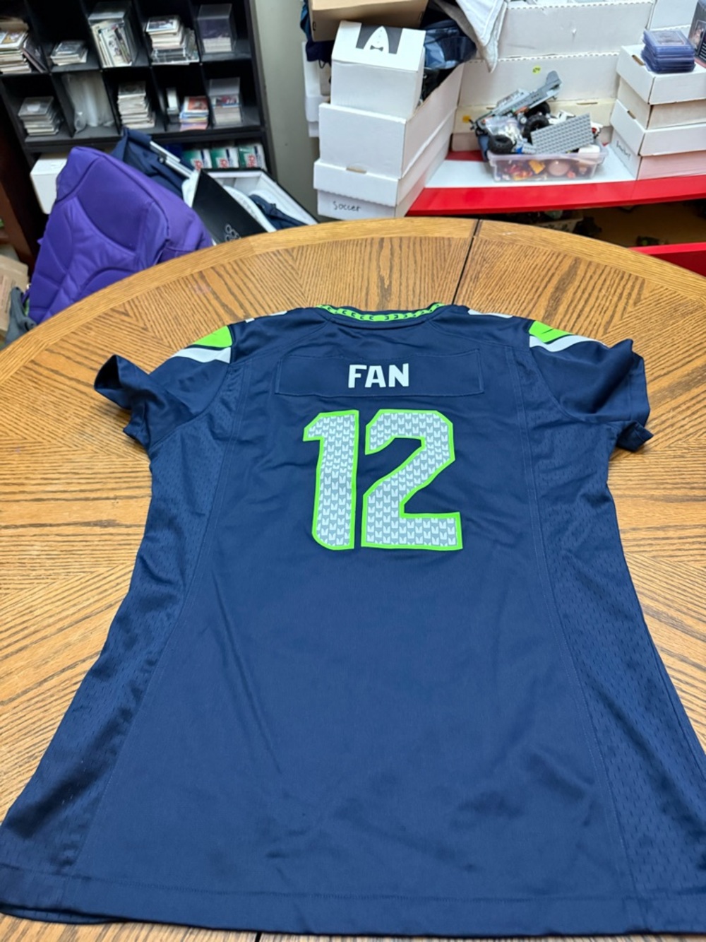 Nike Navy and Neon Green Seahawks #12 FAN Jersey - Picture 4 of 9